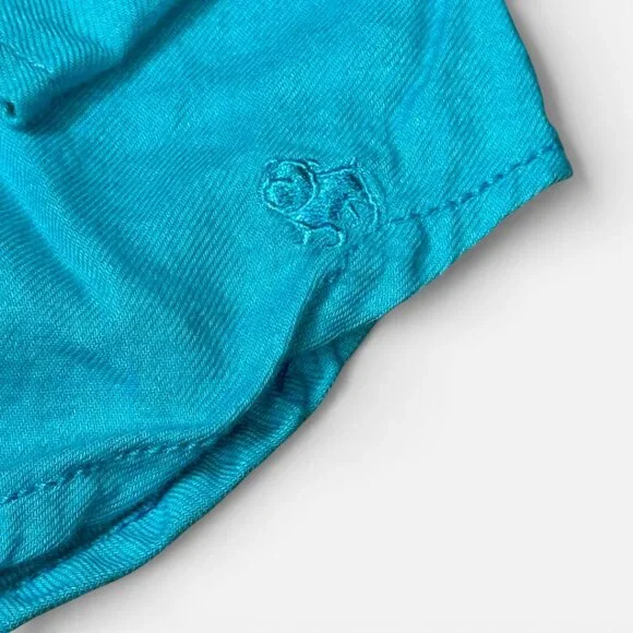 Aeropostale Fitted Teal Blue Long Sleeve Button Down Collared Shirt Women's S - Picture 5 of 13